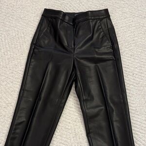 J. Crew Kate Black Leather-Style Pants